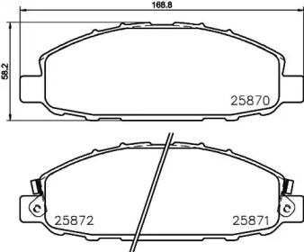 HELLA PAGID 8db355021721 -  Комплект тормозных колодок, дисковый тормоз